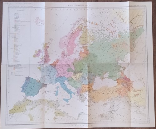 Cartina map europa - map, etnografica