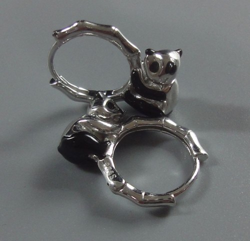 Coppia orecchini panda - orecchini,