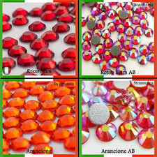 100 500 STRASS TERMOADESIVI ARANCIONE AB AURORA BOREALE ROSSO HOTFIX 2 3 4 5 6