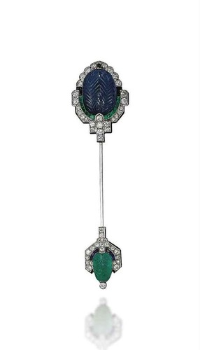 Spilla jabot art deco - spilla, diamante