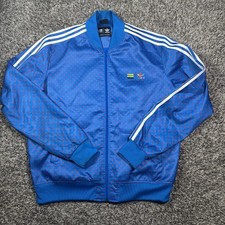 Giacca da pista Pharrell Williams x Adidas Originals a pois blu/rosso XL