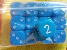 12 Dadi D6 azzurri opachi + 1