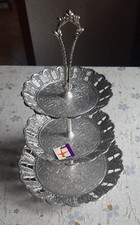 Alzata/centrotavola 3 piani argentata