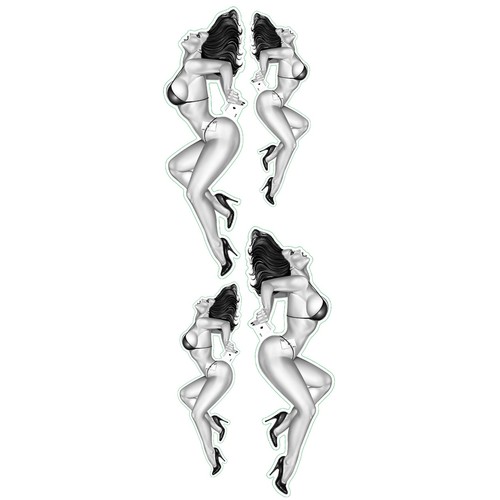 Set adesivi pin girl - di,