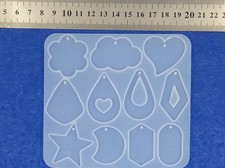 1pz stampo silicone per resina fai da te ciondoli cuore nuvola stella 120x110mm