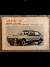 Fiat Ritmo 105 Tc Manuale Uso E Manutenzione Originale (ex Mia 105 Tc).
