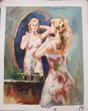 DIPINTO SU TELA OLIO E TECNICA MISTA IMPRESSIONISMO 40X50 CM