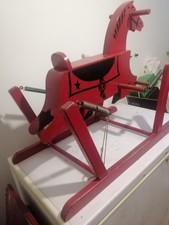 Cavallo A Dondolo In Legno  Con Le Molle In Metallo Di Produzione Americana Anni