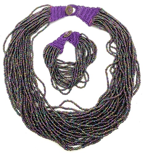 Set bracciale collana perline - bracciale,