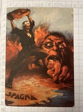 Cartolina Guerra di Spagna Dis. Tafuri  Milizia Viagg Salsomaggiore Camicie Nere