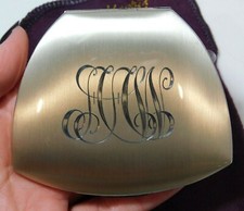 Vintage Elgin American Guscio Argento Sterling Righe 134.7g Borsetta Specchio CD