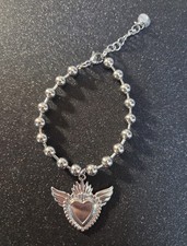 Bracciale Acciaio Sfere Cuore