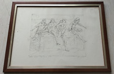 Daniel Schinasi " Atleti " Litografia Numerata 67/97 Tecnica Mista Firmato