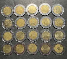Italia 500 Lire Lotto Di 20 Monete Collezione Istantanea Mondo Bimetallico Estero