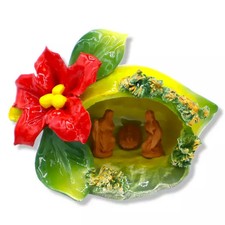 Presepe Limone Maxi in pregiata ceramica con stella di Natale, con o senza Neve,