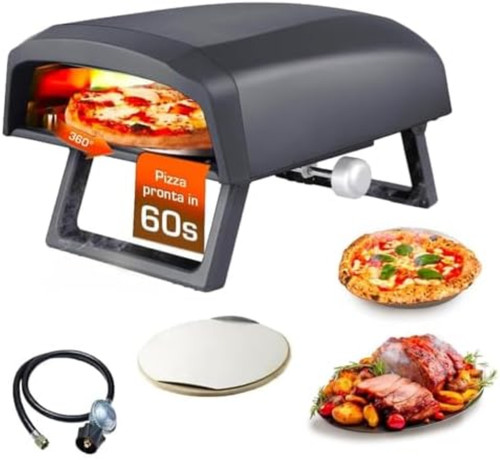 Forno pizza gas con piatto - pizza,