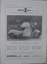MOTO ZETA 48 60 CC SCOOTER ZOPPOLI 1949 PUBBLICITA' ADVERTISING ORIGINALE