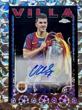 Topps Chrome FC Barcelona Legend David Villa Black Logofractor Auto Signature/10