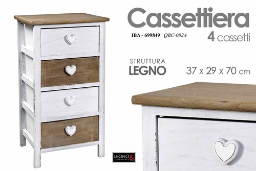 Cassettiera legno country - legno,