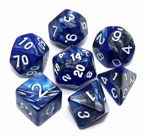 Set dadi poliedrici blu - di,