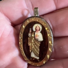 gold oval saint jude pendant