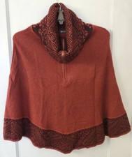 Poncho donna 1/2 zip rosso
