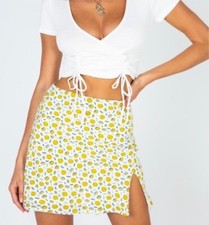 Minigonna PRINCESS POLLY Positano stampa novità limone giallo verde blu taglia 4