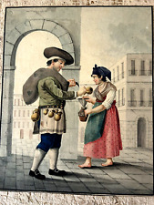 MESTIERI NAPOLETANI UNA BELLISSIMA SERIE DI OTTO TEMPERE META' 800 LA SETTIMA