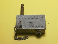 MC-385-B HEADSET ADAPTER SURPLUS FOR RADIO AUDIO USA ARMY WW2 OR POST WW2 +CHAIN