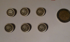 6 BOTTONI GILET PANCIOTTO AUSTRIA - TIROLO COLOR ARGENTO OPACO DIAMET 1,5 CM