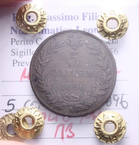 Umberto 5 centesimi - centesimi, rame