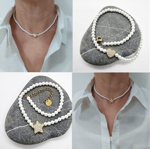 Collana donna perle bianche
