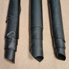 LOTTO 3 VERE PELLI VITELLINO E CAPRE COLORE NERO PELLETTERIA HOBBY LARP GRV