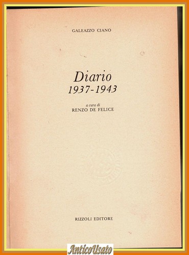 Diario 1937 1943 galeazzo - 1937, di
