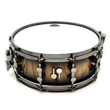 Sonor SQ2 Tamburo Rullante Acero Medio 14x5,5 Nero Scoppio Marmo Africano con Nero Hw