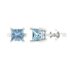Sky Blue Topaz Stud Earrings