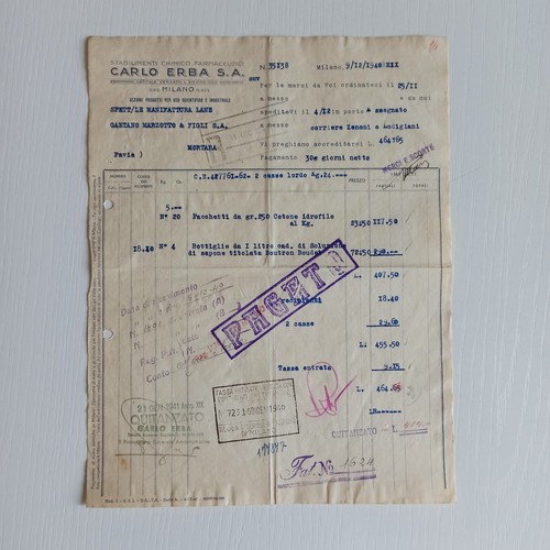 1940 carlo erba stabilimenti - erba,