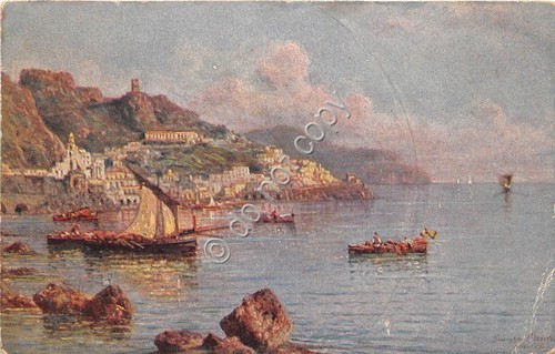 Cartolina illustrata amalfi - cartolina,