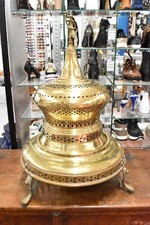 Braciere In Ottone Cesellato / Zampe Leone 80x50 Cm