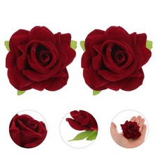  6 Pcs Rose Rosse Finte Fiori