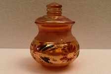 Barattolo vintage Jain Glass Works calendula lucentezza con coperchio dipinto a mano floreale indi"R