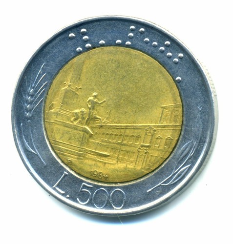 Italy 500 lire 1984 combined - ,