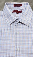 Bergamo New York Men's Fitted Long Sleeve Button Down Shirt Size Large