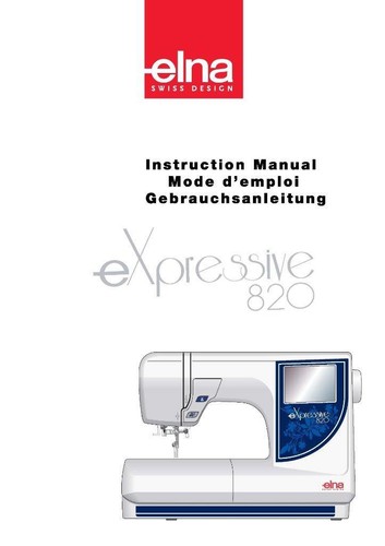 Elna expressive 820 manuale - expressive,