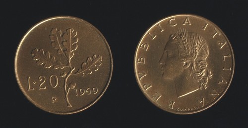 Lire 1969 ramo quercia - lire, di