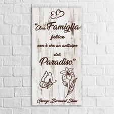 Quadro Shabby Chic con Frase sulla Famiglia |Q1019| Stampa su Tela Verticale