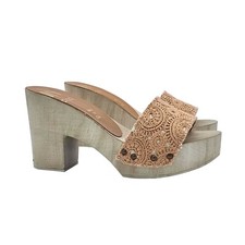 Zoccoli fascia in pizzo beige
