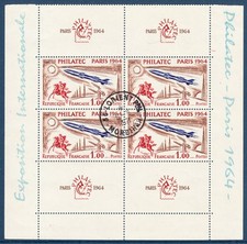 FRANCIA 1964  YV. (BF6)  1422. EXPOS. FILAT. INTERN. "PHILATEC" EN PARIS. US.
