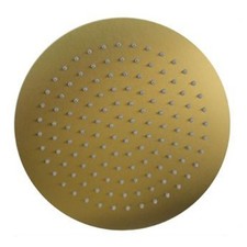 SOFFIONE DOCCIA ULTRA SLIM ROTONDO Ø25CM ORO SATINATO ATTACCO UNIVERSALE ½ BAGNO