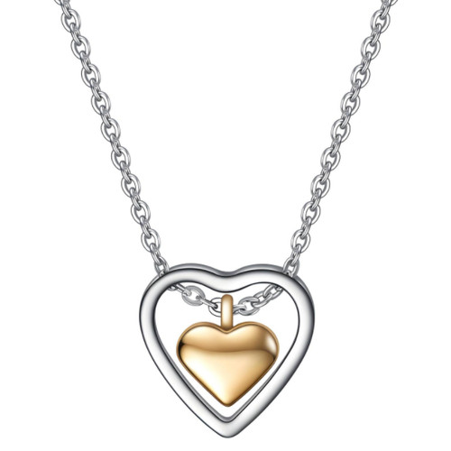 Collana cuore doppio - collana, placcata